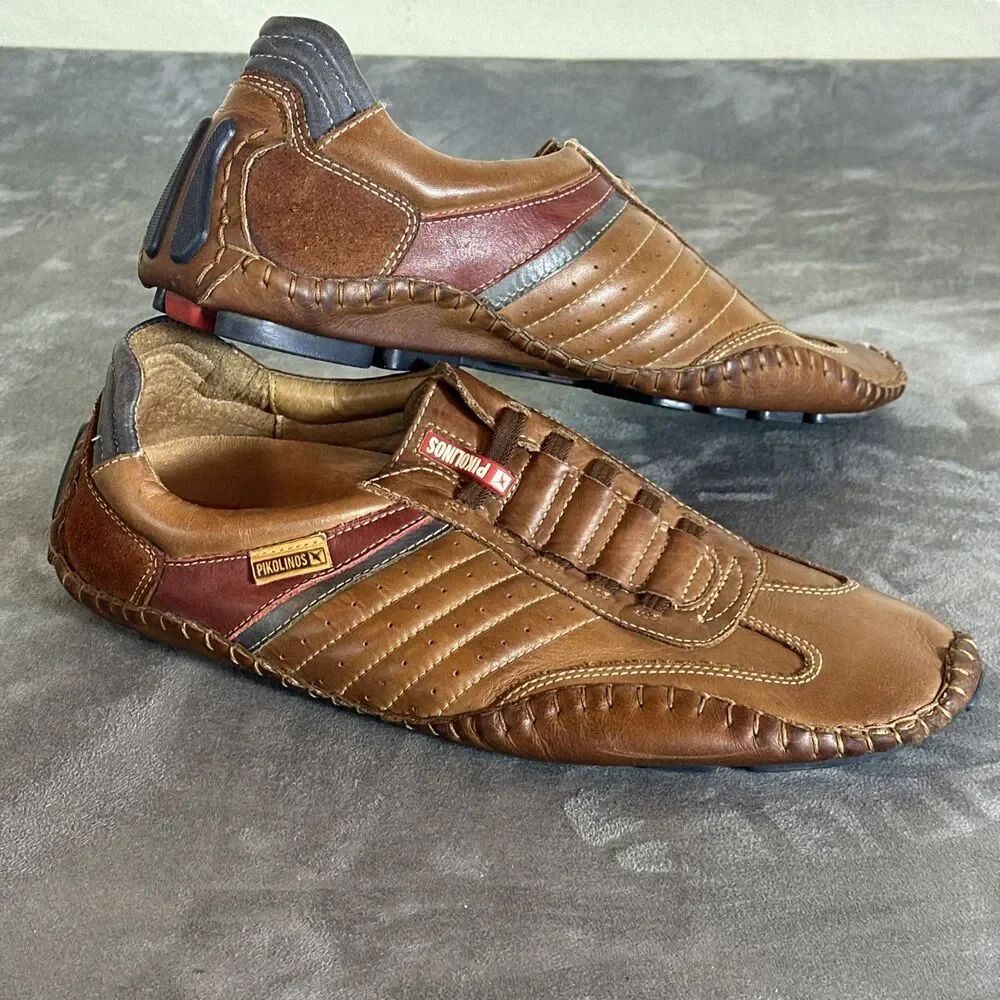 Pikolinos Fuencarral Leather Brown Slip On Driving Shoes 8 M EUR 41
